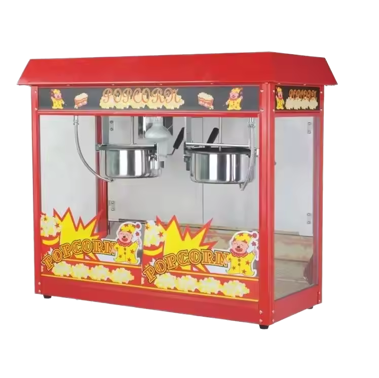 Commercial Popcorn Machine 8Oz Kettle - เครื่องทำป๊อปคอร์นไฟฟ้าแบบถัง 8 ออนซ์ ยี่ห้อ Red Roof