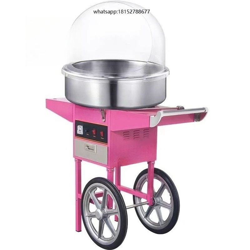 Commercial Cotton Candy Cart - เครื่องทำสายไหมสำหรับใช้งานเชิงพาณิชย์ พร้อมรถเข็นและมอเตอร์ เครื่องทำสายไหมสำหรับเบเกอรี่ สภาพใหม่