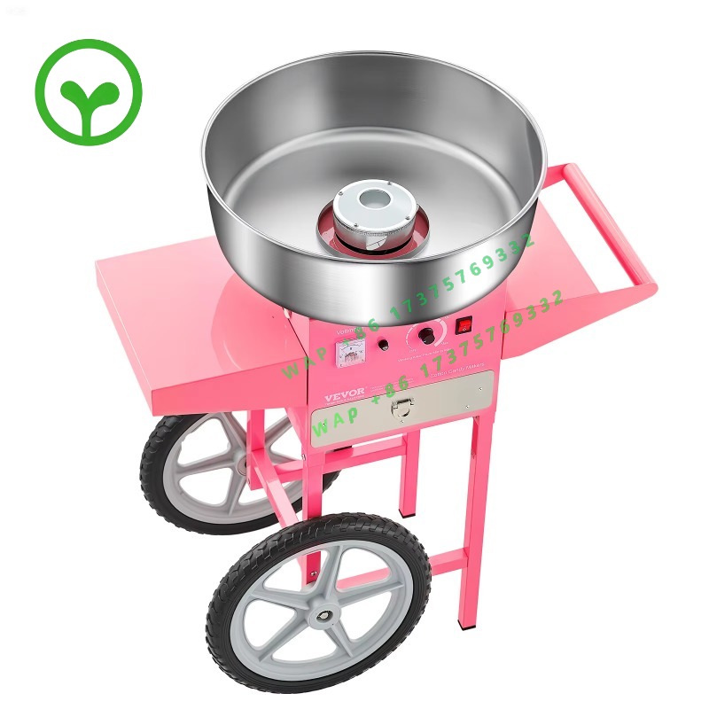 Commercial Cotton Candy Cart - 【พรีเมียม】เครื่องทำสายไหมไฟฟ้า SucceBuy พร้อมรถเข็น เครื่องทำสายไหมเชิงพาณิชย์พร้อมชามสแตนเลสขนาด 20.5 นิ้ว