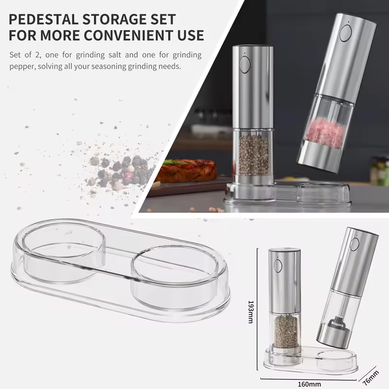 Popcorn Seasoning Salt Butter - USB ชาร์จอัตโนมัติเครื่องบดพริกไทยเกลือและพริกไทย Mill ปรับความหยาบเครื่องเทศเครื่องบด LED Light