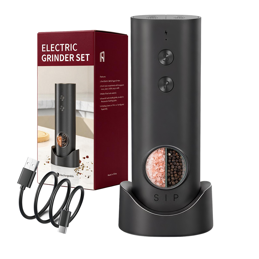 Popcorn Seasoning Salt Butter - 1 ชิ้น/2 ชิ้น เครื่องบดพริกไทยอัตโนมัติแบบชาร์จ USB ขนาดเล็ก