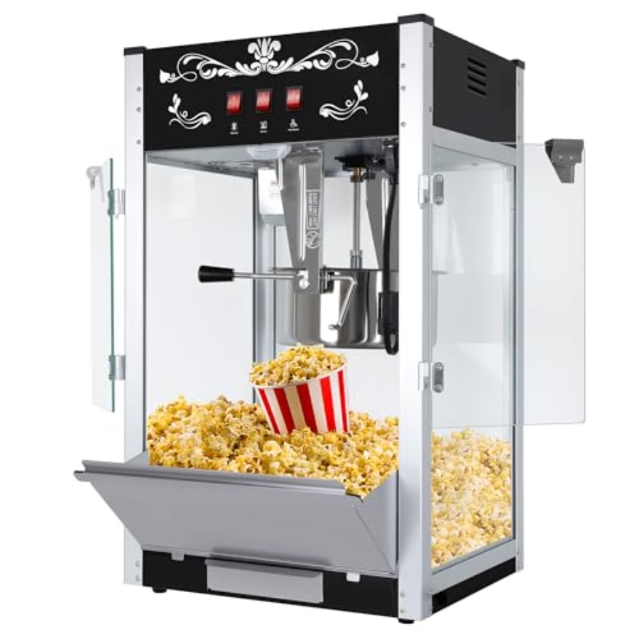 Commercial Popcorn Maker 16Oz - เครื่องทำป๊อปคอร์นแบบตั้งโต๊ะขนาด 16 ออนซ์ 1440 วัตต์ สไตล์โรงภาพยนตร์