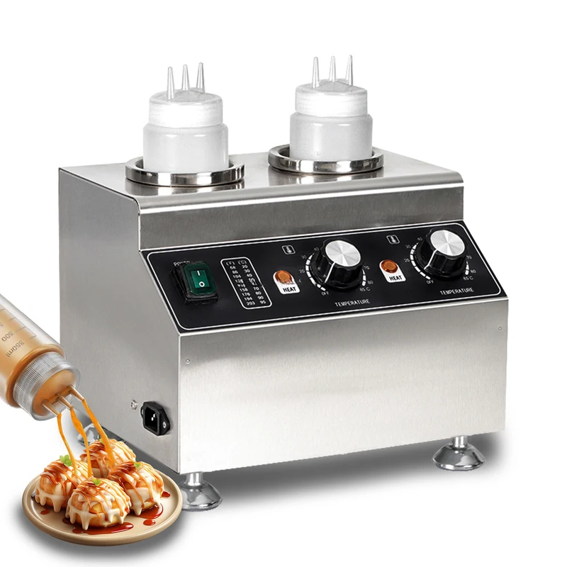 Commercial Nacho Cheese Warmer Dispenser - เครื่องทำนาโชส์เชิงพาณิชย์ 110/220V แบบ 2 ขวด ใช้ไฟฟ้า