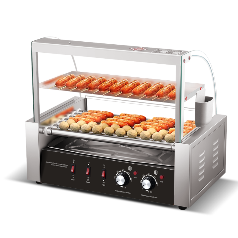 Hot Dog Roller Grill Commercial - เครื่องทำฮอทดอกเชิงพาณิชย์ พร้อมลูกกลิ้งสำหรับย่างไส้กรอกอย่างมีประสิทธิภาพ