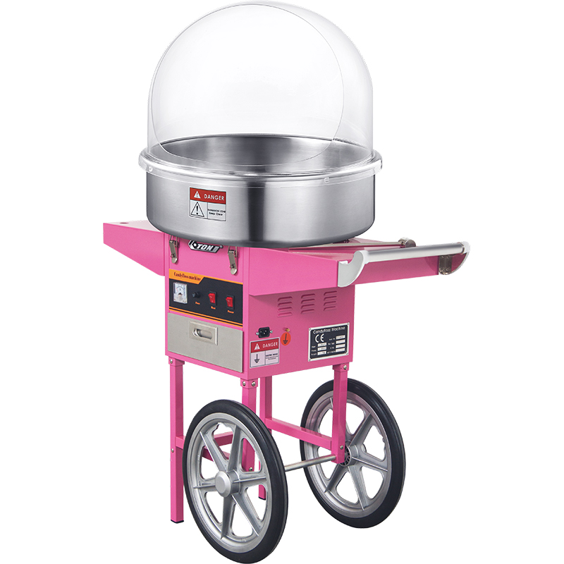 Commercial Cotton Candy Cart - เครื่องทำสายไหมเชิงพาณิชย์มาตรฐาน พร้อมรถเข็น เครื่องทำสายไหมอัตโนมัติ