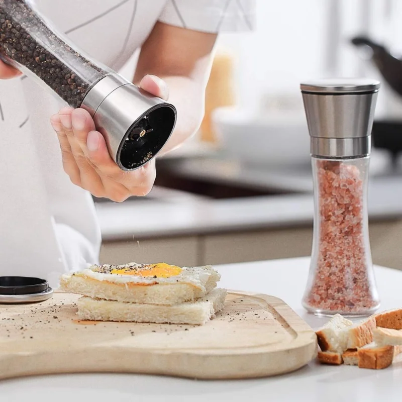 Popcorn Seasoning Salt Butter - 180/200ML เครื่องบดพริกไทยแก้วสแตนเลสขวดเครื่องเทศเกลือพริกไทย Mill คู่มือเครื่องเทศเครื่องบดครัวเรือน Gadgets ครัว