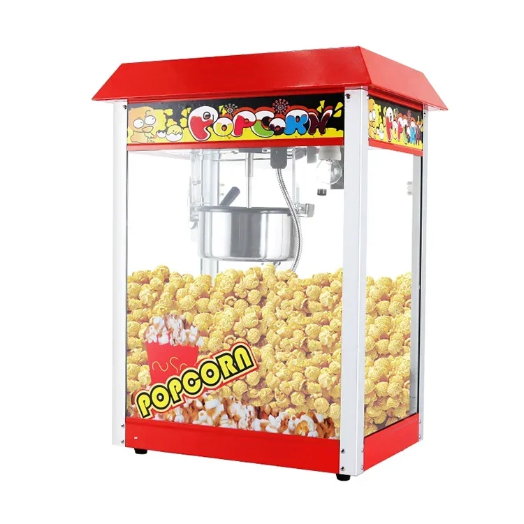 Commercial Popcorn Machine 8Oz Kettle - เครื่องทำป๊อปคอร์นไฟฟ้าสำหรับธุรกิจ ขนาด 8 ออนซ์ แบบตั้งโต๊ะ ปรับแต่งได้สำหรับใช้งานในธุรกิจ