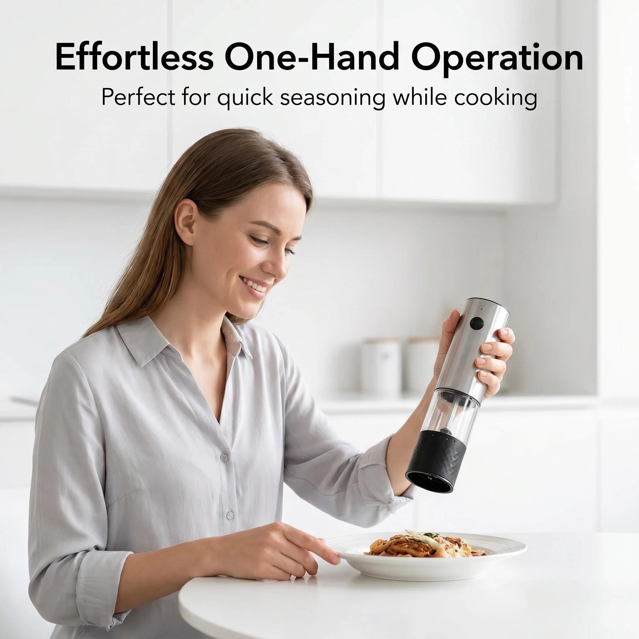 เครื่องบดพริกไทยอัตโนมัติแบบชา - Popcorn Seasoning Salt Butter บทวิจารณ์และราคา