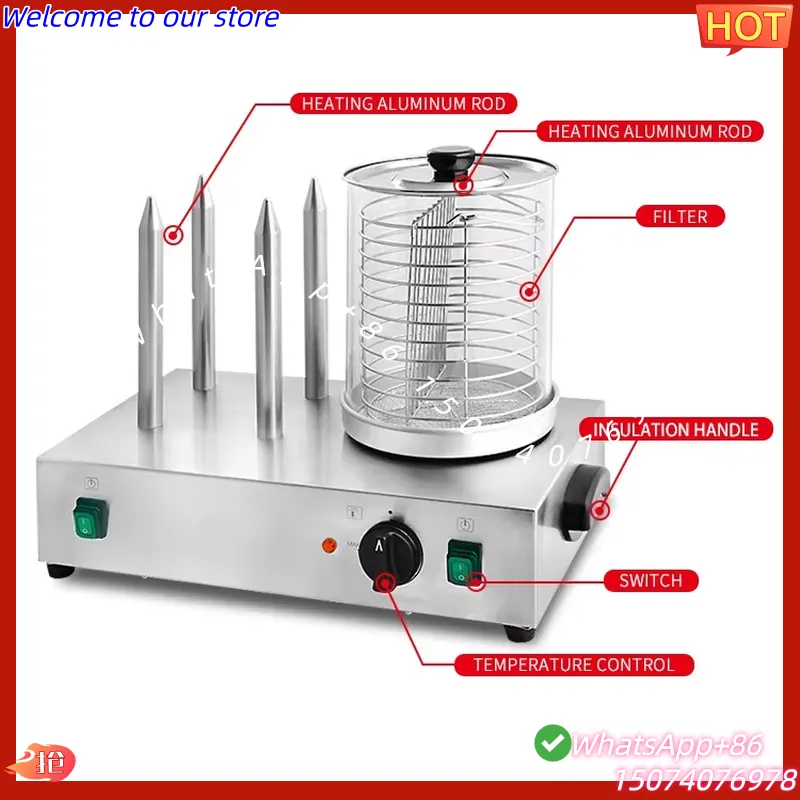 เครื่องทำฮอทดอกไฟฟ้าแบบอัตโนมั - Hot Dog Roller Grill Commercial บทวิจารณ์และราคา