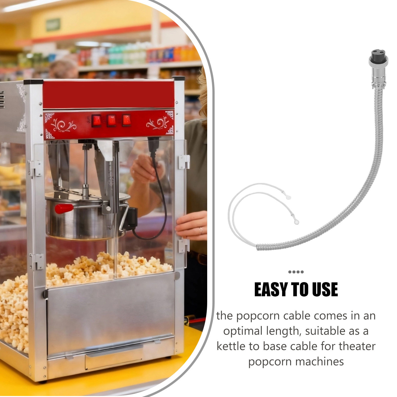 สายไฟสำรองป๊อปคอร์นทนความร้อน  - Popcorn Machine Kettle Replacement บทวิจารณ์และราคา