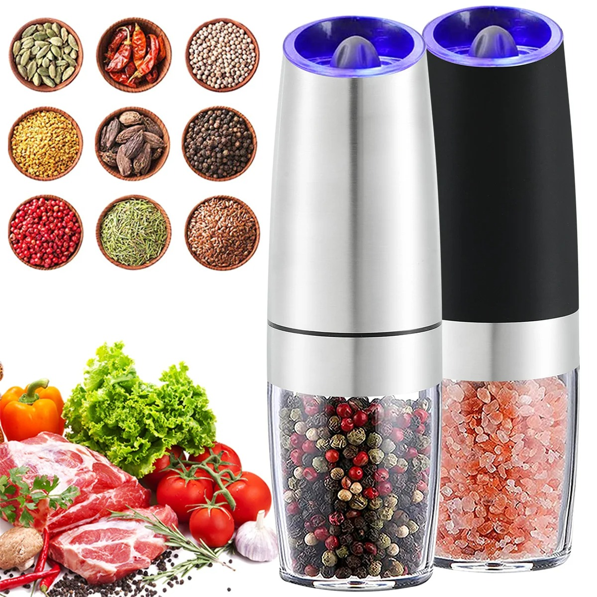 เครื่องบดพริกไทยไฟฟ้าสแตนเลสอั - Popcorn Seasoning Salt Butter บทวิจารณ์และราคา