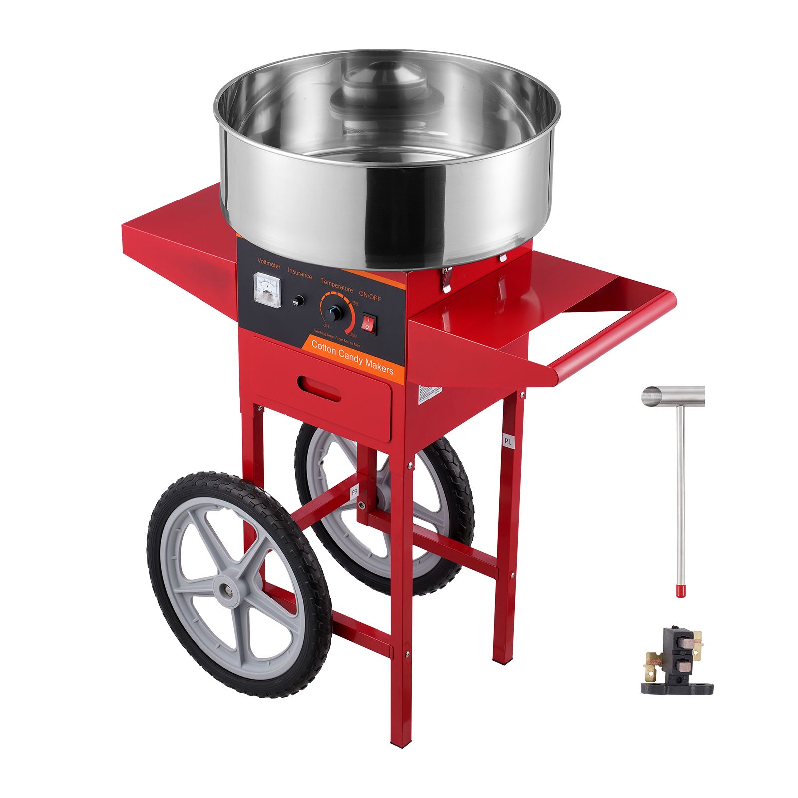 เครื่องทำสายไหมไฟฟ้าพร้อมรถเข็ - Commercial Cotton Candy Cart บทวิจารณ์และราคา