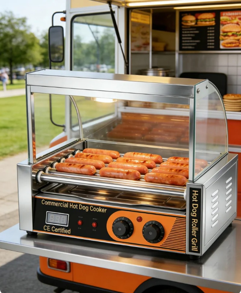 เครื่องย่างฮอทดอกไฟฟ้าแบบมืออา - Hot Dog Roller Grill Commercial บทวิจารณ์และราคา