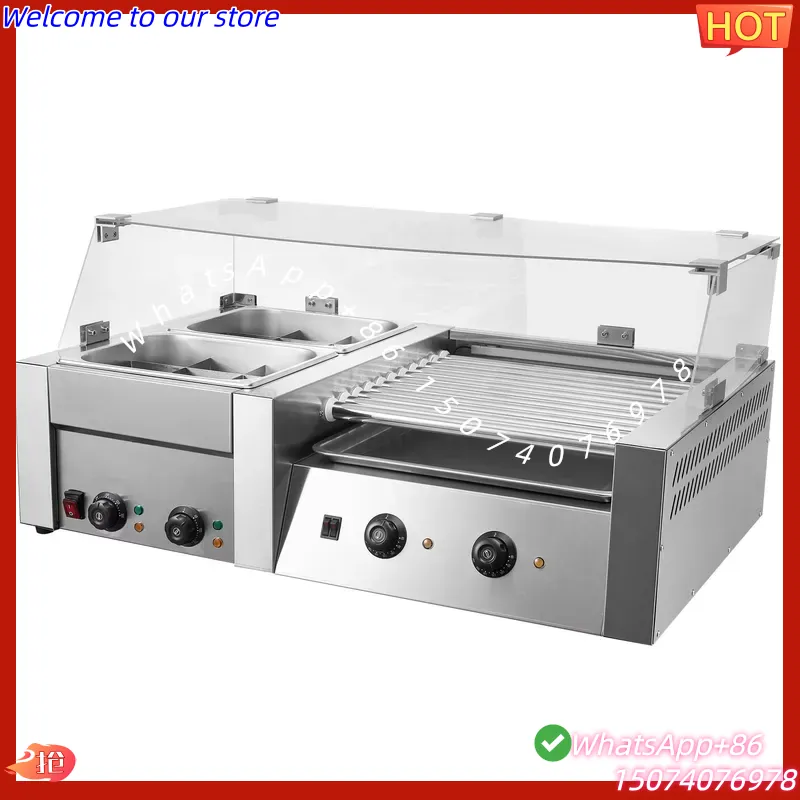 เตาปิ้งฮอทดอกไฟฟ้าแบบ 11 ลูกกล - Hot Dog Roller Grill Commercial บทวิจารณ์และราคา