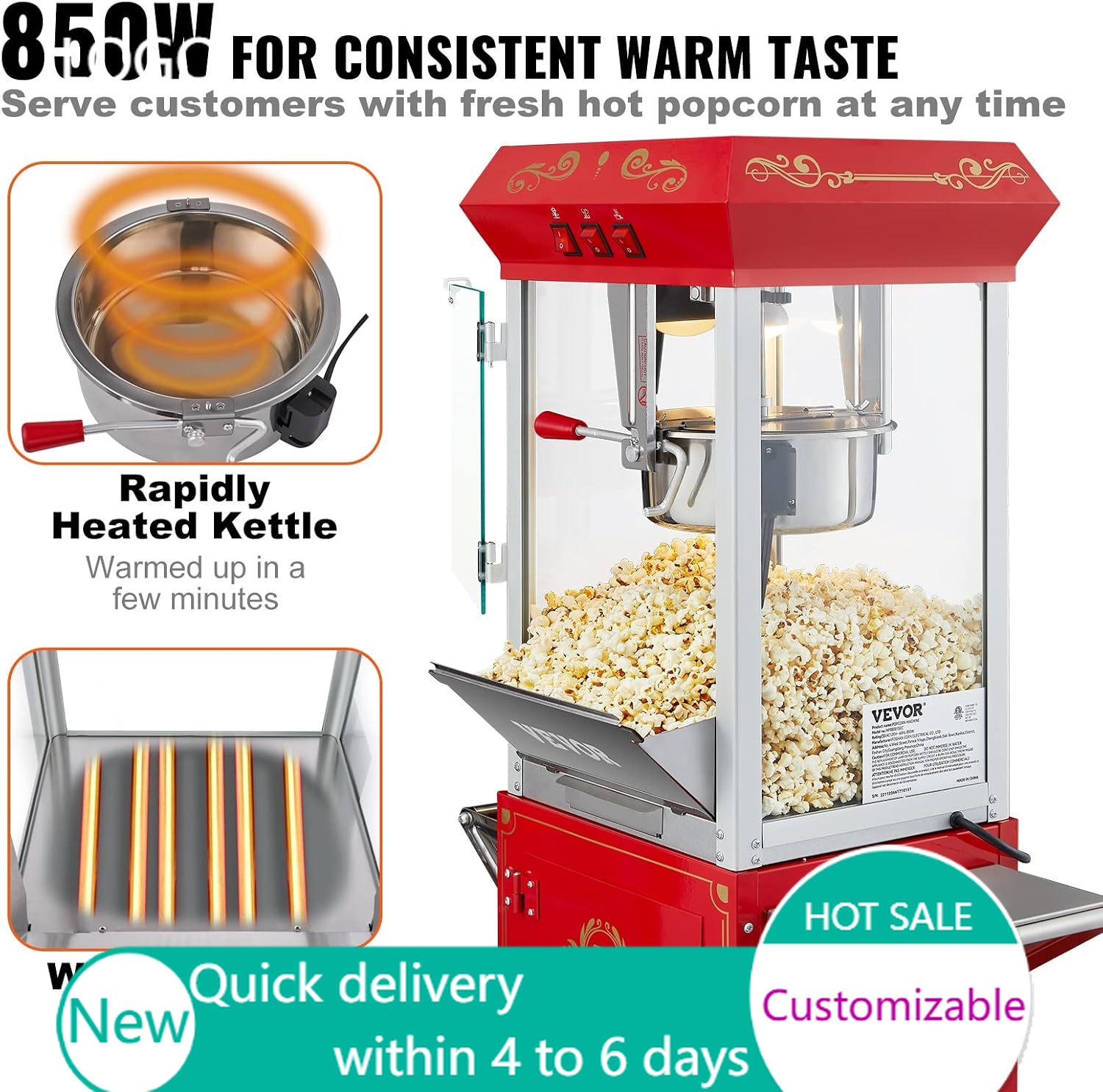 เครื่องทำป๊อปคอร์นเชิงพาณิชย์, - Commercial Popcorn Machine 8Oz Kettle บทวิจารณ์และราคา