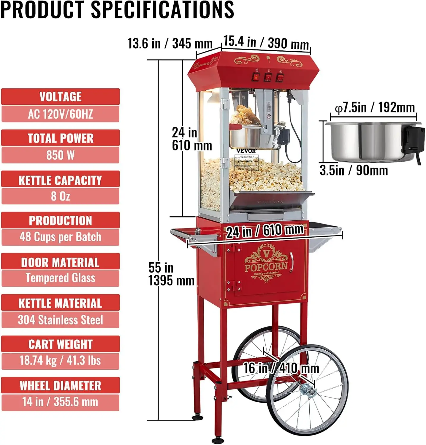 เครื่องทำป๊อปคอร์นเชิงพาณิชย์, - Commercial Popcorn Machine 8Oz Kettle บทวิจารณ์และราคา