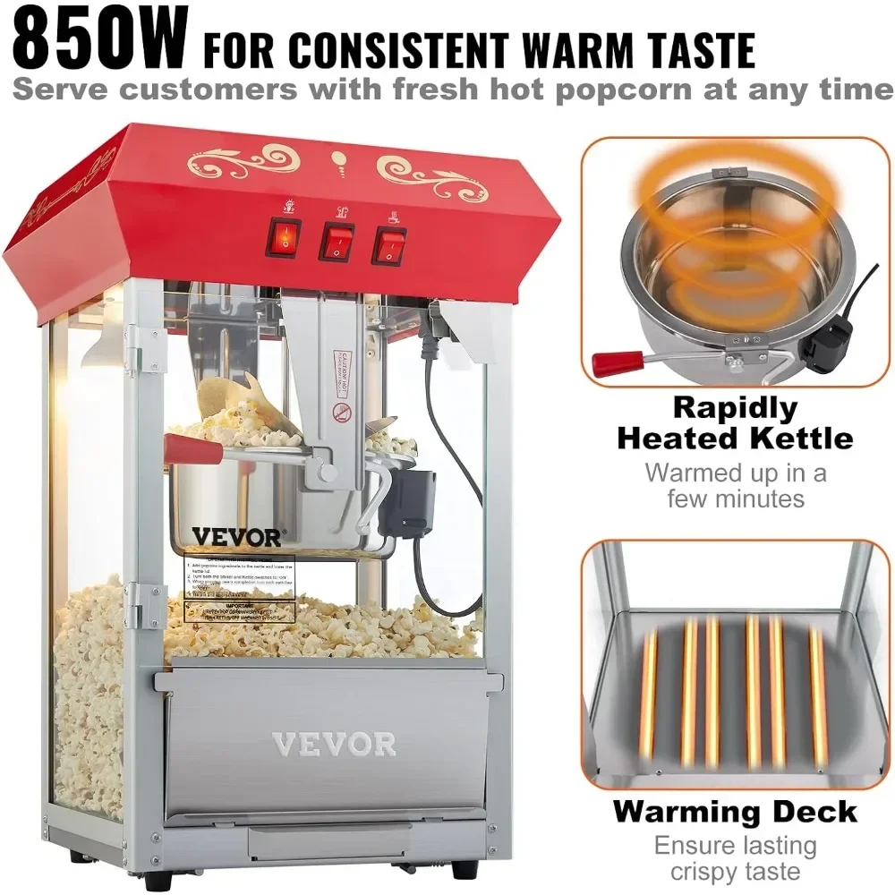 เครื่องทำป๊อปคอร์นเชิงพาณิชย์, - Commercial Popcorn Machine 8Oz Kettle บทวิจารณ์และราคา