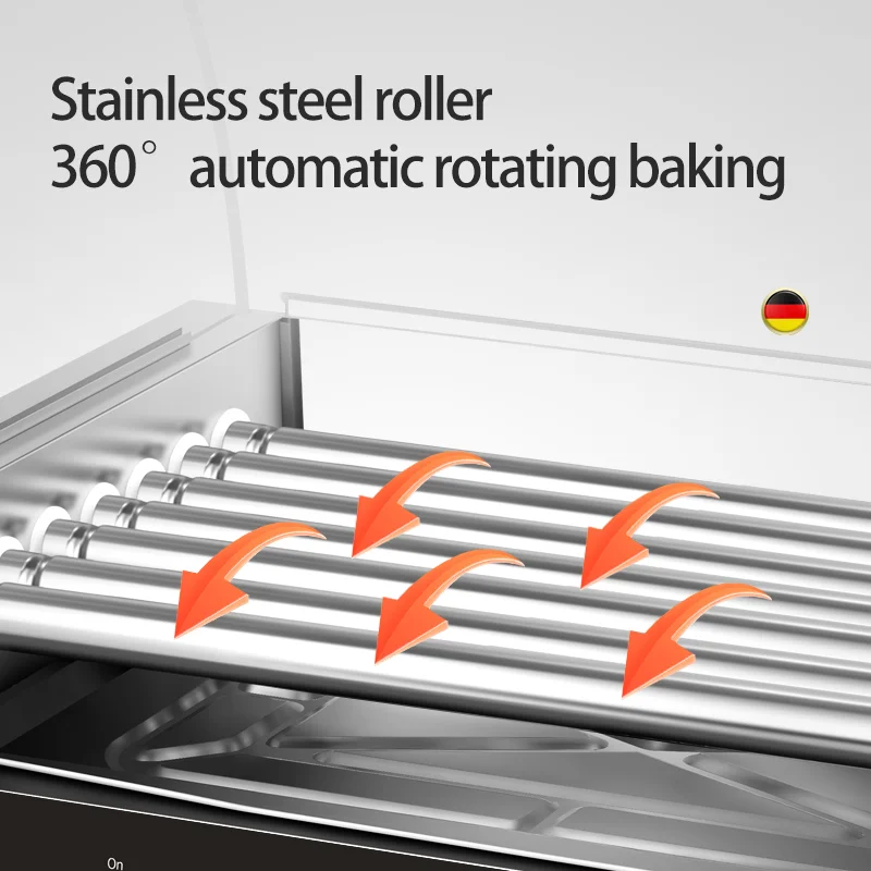 เครื่องย่างฮอทดอกสแตนเลสแบบมือ - Hot Dog Roller Grill Commercial บทวิจารณ์และราคา